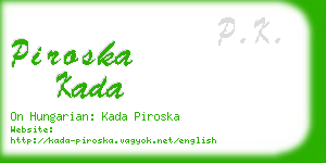 piroska kada business card